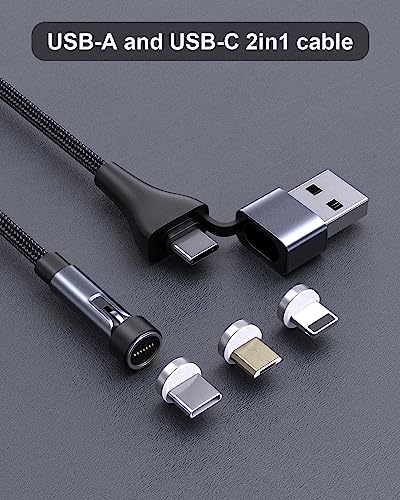 NETDOT 6 in 1 Gen12 Magnetic Phone Charger – 18 W Fast Charging Cable Set, 6.6 ft Length for USB-C, Micro-USB & i-Products, Enhanced Durability & Compatibility, Ideal for Travel & Everyday Use – 3 Pack for Ultimate Convenience