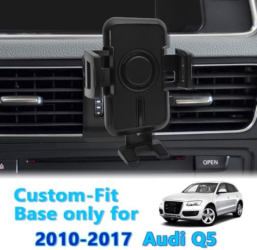 WAAPAK Premium Adjustable Car Phone Holder Mount for 2010-2025 Audi Q5 & SQ5 – Secure Smartphone Cradle with Enhanced Compatibility for Thick Cases, Effortless Navigation & Stylish Interior Upgrade