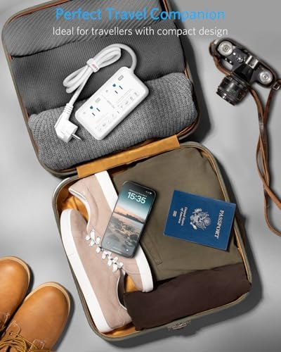 Universal Travel Voltage Converter with Dual USB Ports – 2000 W Adapter for Hair Dryers & Curling Irons – EU/UK/AUS Plug Compatibility for Hassle-Free Global Travel – Compact and Durable Design for On-the-Go Charging