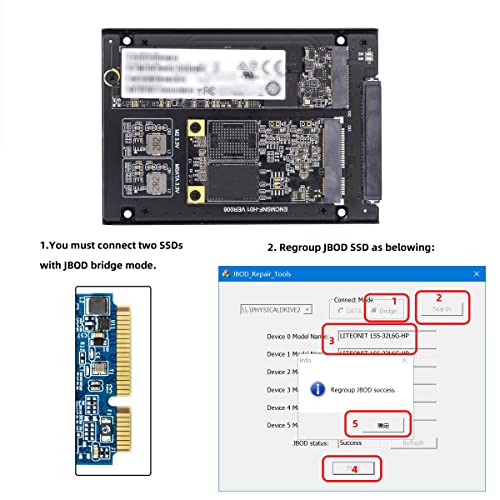 Chenyang Dual Function MSATA SSD JBOD Adapter with USB C 2.5″ Hard Drive Enclosure – Unmatched Speed and Versatility for Enhanced Storage Solutions