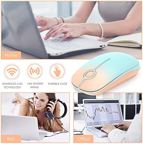Sleek Vssoplor Wireless Mouse – Ultra-Slim Silent Optical Companion for Laptops & PCs | 2.4 GHz Nano Receiver, Perfect for Quiet Workspaces & Travel | Enhanced Compatibility for Windows, Mac & Linux