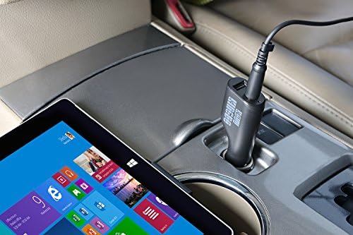 Rapid Charge 36 W Car Charger for Microsoft Surface Pro & Laptop – Dual Charging with USB 2.0 Port, 5 Ft Cord & Travel Pouch – Perfect for Surface Pro 3/4/5/6, Surface Book, and Surface Go Models – Enhanced Compatibility for On-the-Go Professionals