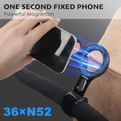 Revolutionary Magnetic Phone Holder for Stroller Bar – Mag Safe Compatible & 180° Adjustable for Gym, Home Fitness, and Shopping Carts – Securely Attaches with Versatile Strap, Includes Magnetic Ring for Universal Smartphone Compatibility – Elevate Your Multitasking Experience Today!