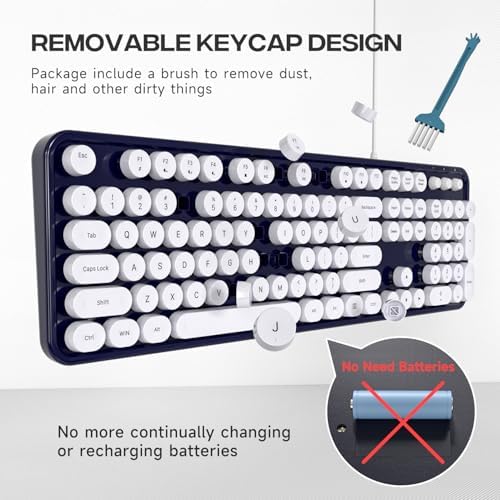 Experience Ultimate Clarity with the Large Print Wired Office Keyboard – 104 Full-Sized Typewriter Keys for Enhanced Visibility, Ergonomic Design, and Instant USB Plug & Play Compatibility for Windows and PCs – Perfect for Home and Office Use