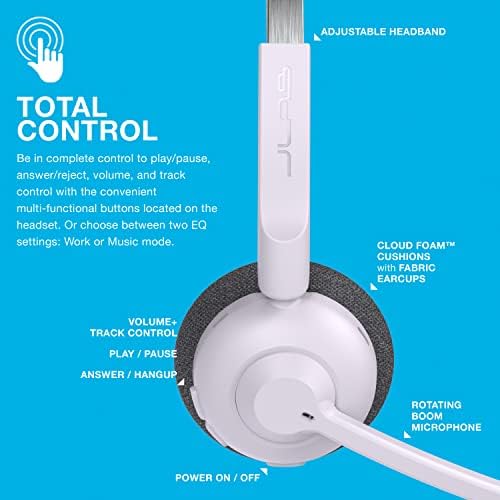 Transform Your Audio Experience with JLab Go Work Wireless On-Ear Headset – 50+ Hours of Playtime, Dual Device Bluetooth Multipoint, and Noise-Canceling Mic for Crystal-Clear Calls – Perfect for Remote Work, Gaming, and Mobile Use with Ultra-Lightweight Comfort