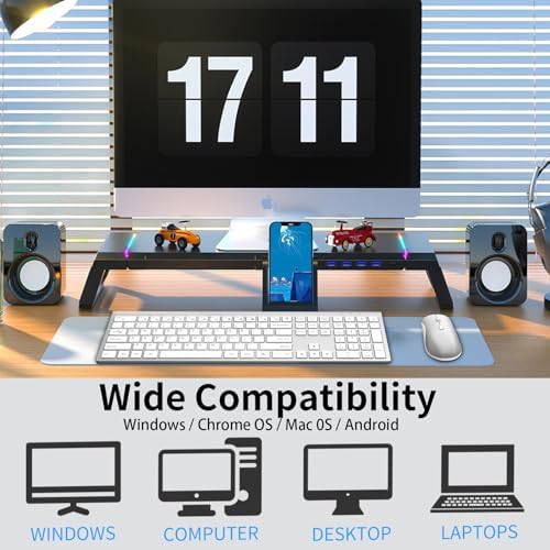 Ultra-Slim 2.4 G Wireless Keyboard with Numeric Keypad – Silent Ergonomic Design for Effortless Typing on PC & Mac, Plug-and-Play USB Receiver, Scissor Switch Technology for Enhanced Comfort and Speed