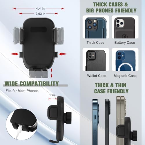 Revolutionary 2-in-1 Car Phone Holder with 360° Rotating Arm for Enhanced Accessibility – Compatible with 4-7 Inch Smartphones for Optimal Hands-Free Navigation and Safety While Driving