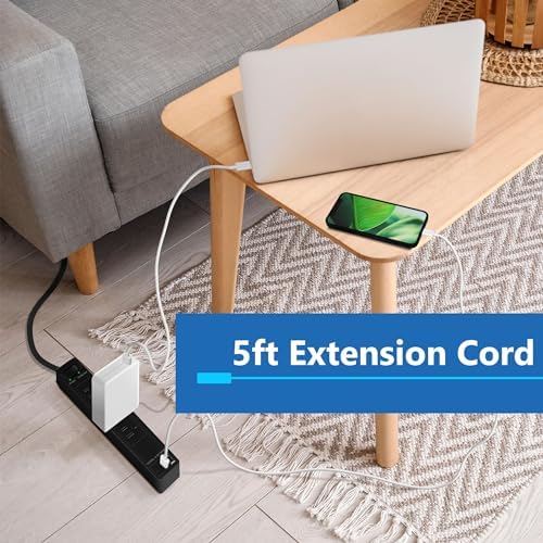 LIDER Ultra-Thin Flat-Face Outlet Extender with 3 Receptacles – Space-Saving Power Strip with 3 ft Cord, ETL-Listed for Safety, Sleek White Design for Modern Interiors – Perfect Solution for Enhanced Device Charging and Versatile Placement