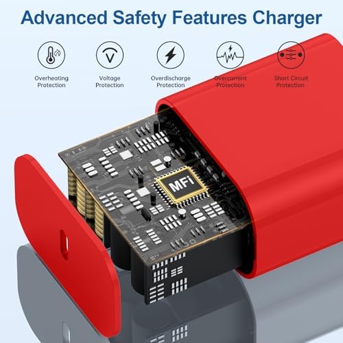 Maximize Your Charging Efficiency with the 20 W USB-C Power Adapter and 10 ft Type C Cable – The Ultimate Fast Charging Solution for i Phone 16, 15 Pro Max, and i Pad Featuring Advanced Safety Mechanisms for Secure On-the-Go Power Management and Unrivaled Compatibility
