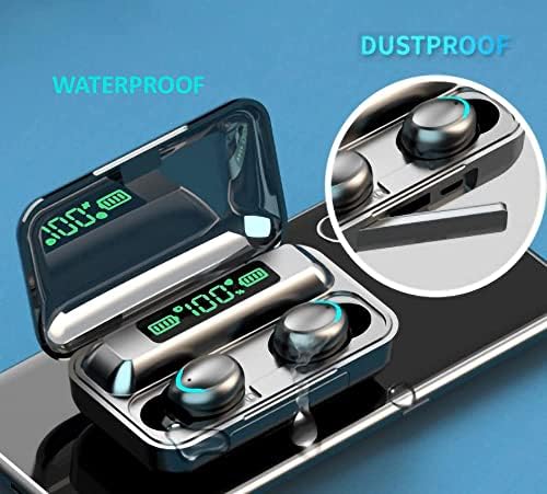 Experience Superior Sound with TWS Wireless F9-5 Bluetooth 5.1 Earbuds – Hi-Fi Stereo, Noise-Cancelling, Touch Control, and Waterproof Design, Complete with Compact Charging Case for On-the-Go Convenience in Sleek Black Finish