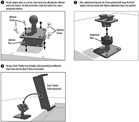 Transform Your Mobile Setup with ARKON 4-Hole AMPS to 38 mm Ball Adapter | Compatible with DUAL-T Phone Mounts | Durable Reinforced Composite Design for Enhanced Longevity | Effortless Installation for Universal Smartphone Compatibility | Ideal for Hands-Free Navigation and Streaming