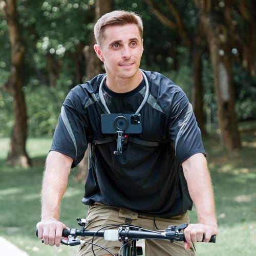 Versatile Magnetic Neck Mount for i Phone & Action Cameras – Hands-Free POV/Vlog Selfie Holder with Adjustable Arms for Ultimate Stability and Comfort – Ideal for Creators on the Go – Perfect for i Phone 16, 15, 14 Series & Android Devices – Capture Stunning Shots Effortlessly