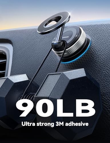 JOYROOM Magsafe Suction Cup Phone Mount, Vacuum Magnetic Phone Holder for Car, 360° Metal Strut Magsafe Car Mount for iPhone 16 Pro Max Plus/iPhone 15 14 13 12 & Android Magsafe Case, Dark Blue – Enhanced Compatibility and Speed