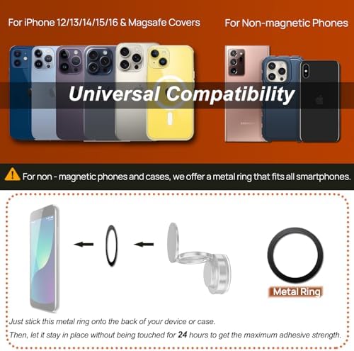 Revolutionary Mag Safe-Compatible 360° Rotating Nano Gel Suction Phone Holder – Premium Dashboard Mount for i Phone 16 & 16 Pro Max, Adjustable Magnetic Stand for Ultimate Hands-Free Navigation & Effortless Viewing Experience