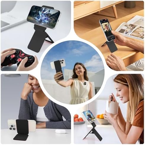 for Magsafe Phone Stand for iPhone 16-12, Black, Magnetic Foldable Tripod with Angle Adjustment – Enhanced Compatibility and Speed
