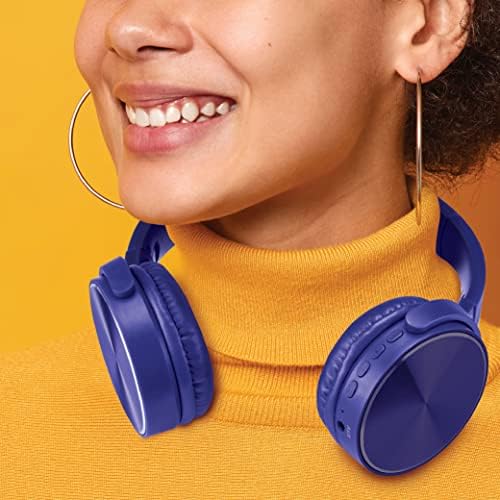 Coby Ultra-Portable High-Fidelity Bluetooth Over-Ear Headphones – Stylish Blue Design with 10-Hour Battery Life for Optimal Comfort and Wireless Freedom, Perfect for Music Lovers on the Go