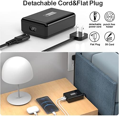 100 W USB-C 5-Port Charging Hub: Premium Fast Charger for i Phone, i Pad, Mac Book & Samsung – Compact Travel Power Station with Flat Plug Design for Space-Saving Efficiency and Universal Device Compatibility