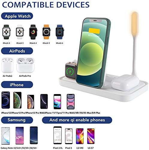 Multi-Device Qi-Certified Fast Charging Station – Versatile 4-in-1 Foldable Wireless Charger for i Phone, Apple Watch, and Air Pods Pro – Sleek, Portable Design for Home and Travel Use