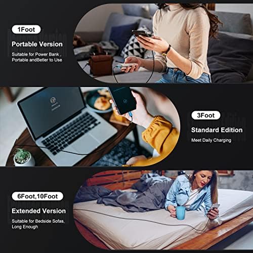 10-Foot Apple MFi Certified USB C to Lightning Charging Cable – Dual Pack High-Speed i Phone Charger for 14/13/12 Series and i Pad – Durable Long Charging Cord for Ultimate Convenience and Flexibility