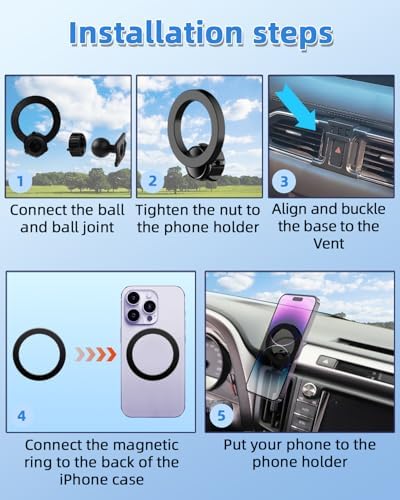Mazda CX-30 2019-2025 Premium Air Vent Phone Mount with 15 W Fast Wireless Charger – 360° Rotatable Magnetic Holder for Ultimate Hands-Free Navigation and Seamless Charging – Durable Auto Accessory for Enhanced Driving Comfort and Safety