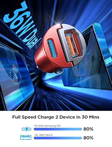 AINOPE 90 W Ultra-Fast Compact Car Charger with Dual USB-C Ports – Innovative Invisible Design for Seamless Integration in Vehicles, Perfect for Samsung Galaxy S25/S24 Ultra Plus & i Phone 16/15/14/13/12 Pro Max – Enhance Your Charging Experience on the Go