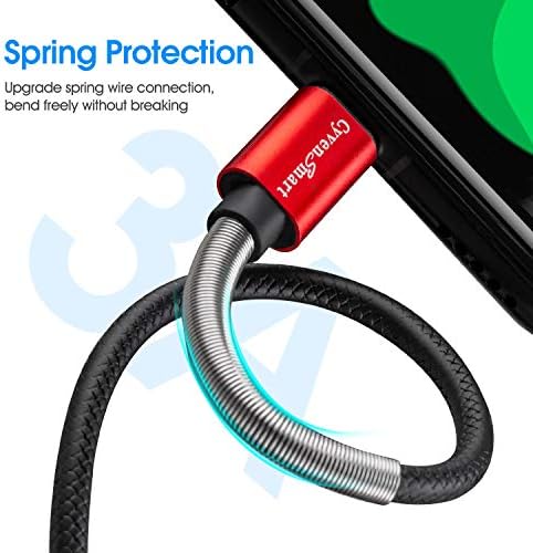 Cyven Premium 3 ft USB Type C Cable Duo Pack – Fast Charge & Data Transfer Cord, Durable TPE Construction, Compatible with Samsung Galaxy A Series, LG V Series, and More – Stylish Pink Design for Enhanced Performance and Versatility