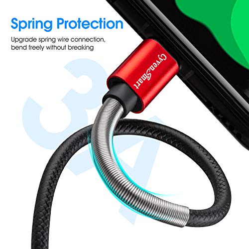 Cyven Premium 10 ft USB C Fast Charging Cable – 3-Pack High-Speed Type C Charger for Android Devices, Compatible with Samsung Galaxy S10, S9, S8 Plus – Enhanced Durability and Flexibility for Everyday Use