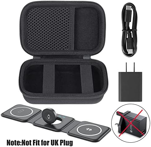 Aenllosi Premium Hard Shell Case for UCOMX Nano 3-in-1 Wireless Charger – Ultimate Protection & Portability for Travel Enthusiasts – Shockproof Design with Soft Lining for Scratch Resistance – Secure Zipper Closure for Everyday Use