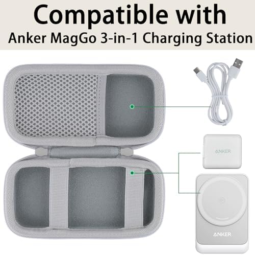 co2 CREA Premium Hard Case for Anker Mag Go 3-in-1 Wireless Charger – Qi2 Certified, 15 W Mag Safe-Compatible Protection, Sleek Black Design for Enhanced Portability and Performance
