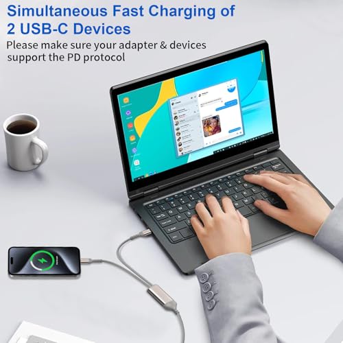 Ultra-Fast 140 W USB-C Charging Cable – 4.2 FT 2-in-1 Fast Charger for i Phone 16 Series, Galaxy S24, Mac Book Pro/Air, & More – Premium Nylon Braided Design for Enhanced Durability and Compatibility – Rapid Charging & Data Transfer Solution for All Devices