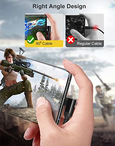 Premium 2-Pack USB C Charger Cable – 6 FT Right Angle Design for 100 W PD Fast Charging & 10 Gbps Data Transfer – Compatible with i Phone 15 Series, i Pad Pro, Mac Book & Samsung Galaxy S23/S22 – Durable Nylon Braided for Optimal Performance and Convenience