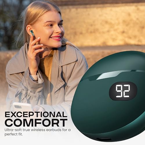 Gabba Goods Bliss Wireless Bluetooth Earbuds – Ultimate Ergonomic In-Ear Fit with Touch Controls for Seamless Audio Experience, 6-Hour Playtime & Built-in Mic for Crystal Clear Communication – Perfect for Travel, Gym, Home & Gaming Compatibility in Stylish Black Finish