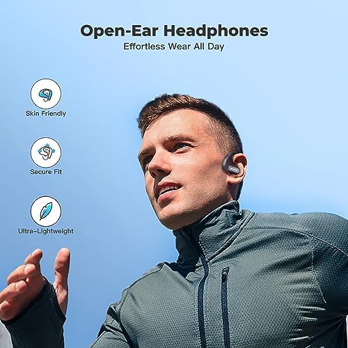 Experience Unmatched Sound Clarity with Open Ear True Wireless Earbuds – Advanced Noise Cancellation, Enhanced Bass, and 60 Hours Playtime – Perfect for Active Lifestyles and Outdoor Adventures – Bluetooth 5.3 Connectivity with LED Power Display and IPX5 Water Resistance for Ultimate Durability – Ideal for Running, Work, and Everyday Use