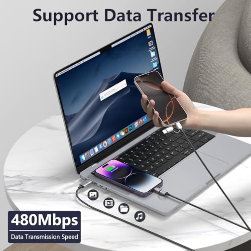 16 FT 4-in-1 USB C Charging Cable – Fast 60 W Lightning, Type C & USB A Compatibility for i Phone 15/14/13/12, Mac Book, i Pad & Samsung – Ultimate Versatile Charging & Data Transfer Solution for On-the-Go Power Users