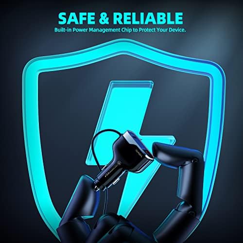 Experience Rapid Roadside Charging with SUNDA 120 W USB C Fast Car Charger – 4-Port Adapter Featuring Dual Type C PD60 W/PPS60 W for i Phone 16/15 Pro/Max/14 & Samsung Galaxy S24, Plus Dual USB-A 30 W QC3.0 for All Android Devices – Compact, Durable, and Universally Compatible for Effortless Multi-Device Charging on the Go