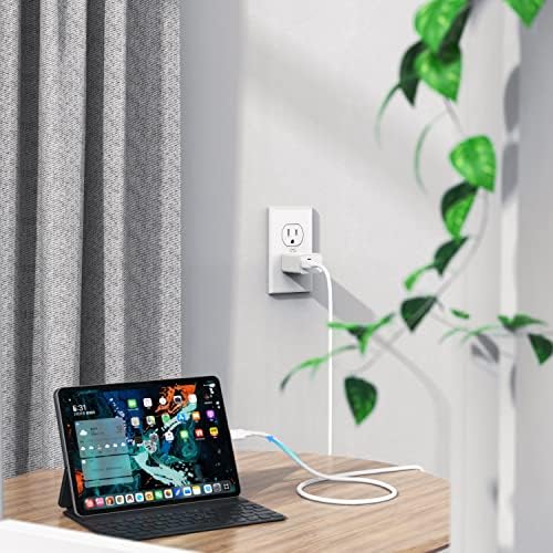 20 W USB-C Charger for i Pad Mini 6 – Rapid Fast Charging with 6.6 ft Cable – Compact Design for Home and Travel – Efficient Power Delivery & Broad Compatibility for All USB-C Devices – Durable Construction for Long-Lasting Use