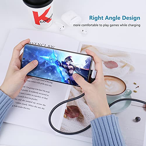 High-Speed 90-Degree USB C to USB C Cable – 100 W Fast Charging & 10 Gbps Data Transfer – 4 K Video Support for Mac Book Pro, Galaxy S24, i Phone 16/15 – 3 ft Durable Right Angle Connector – 2-Pack for Ultimate Versatility