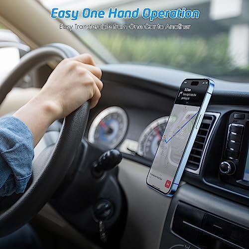 Wix Gear Magnetic Phone Holder for Car – 2 Pack Universal Air Vent Mount for Smartphones & Mini Tablets – Strong Grip with 4 Metal Plates for Enhanced Compatibility – Effortless Installation for Safe Driving Navigation