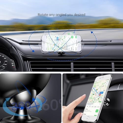 Magnetic Phone Holder Duo for Car – Premium Dashboard Mount with 4 Versatile Metal Plates for Universal Device Compatibility – Secure Hands-Free Operation for Navigation and Communication – 360-Degree Adjustable Viewing Angles – Durable, Easy-to-Install Design Enhances Any Vehicle Interior – Upgrade Your Driving Safety and Convenience with Sleek Style