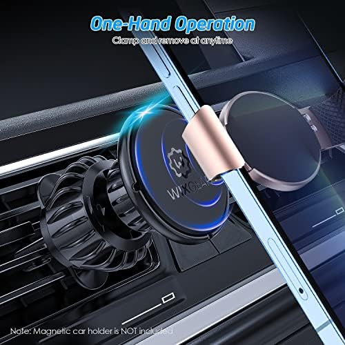 Wix Gear Magnetic Phone Clamp for Car Mount – Durable Metal Clip for Effortless Attachment and Removal – Universal Compatibility with Wireless Charging – Streamlined Design for Safe Navigation and Calls – Essential Accessory for Modern Drivers