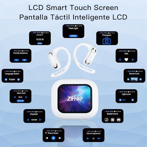 ZIHNIC Multi-Mode AI Translation Earbuds: Real-Time Language Communication with IPX5 Waterproof Bluetooth Headphones, Smart Touchscreen Control, and Superior Sound Quality – The Essential Travel Companion for Business Professionals and Global Adventurers