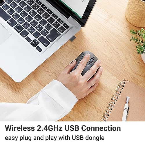 Elevate Your Productivity with the ELECOM Wireless Ergonomic Mouse – Silent Click, 2000 DPI Precision, 20-Month Battery Life, and Stylish White Design for PCs, Macs, and Laptops – Perfect for Home or Office Use