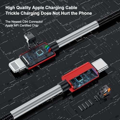 10-Foot Apple MFi Certified USB C to Lightning Charging Cable – Dual Pack High-Speed i Phone Charger for 14/13/12 Series and i Pad – Durable Long Charging Cord for Ultimate Convenience and Flexibility