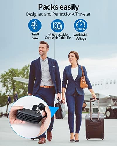 NTONPOWER GAN Ultra 65 W USB Charging Station – 7-in-1 Travel Power Strip with 3 AC Outlets & 4 USB Ports (2 USB-C) – Fast Charging Desktop Solution with 4 ft Extension Cord – Ideal for Mac Book, i Phone, and More – Compact, Durable & Versatile Power Hub for Home & On-the-Go Charging
