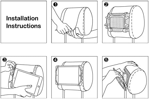 Universal Car Headrest Mount Holder by TFY – Hands-Free Entertainment for 4.5-6 Inch Phones & 7-10.5 Inch Tablets with Durable Silicon Net – Adjustable Angle Design for Optimal Viewing – Perfect for Family Road Trips & Daily Commutes