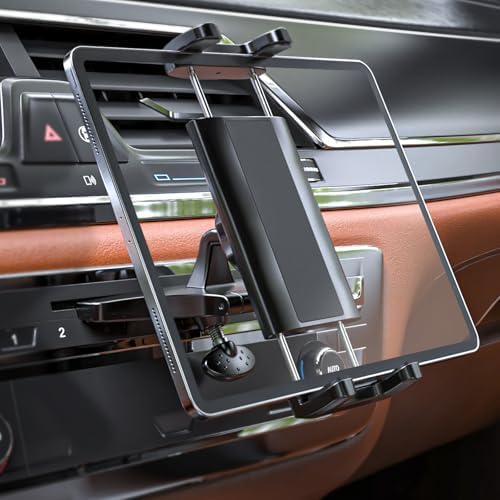 Universal 360-Degree CD Slot Car Tablet Holder – Secure Mount for 4-13 Inch Devices Including i Pad Pro, Galaxy Tabs & i Phones – Effortless Tool-Free Installation for Enhanced Safety and Comfort While Navigating and Streaming on the Road