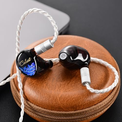 QOA Kinera Celest Premium Hi-Fi In-Ear Monitors – Superior SPD2.0 BA Driver Wired Earphones for Musicians, DJs & Sound Engineers, Durable Resin Construction with Customizable 2-Pin Detachable Cable in Striking Blue for Unmatched Comfort and Acoustic Precision
