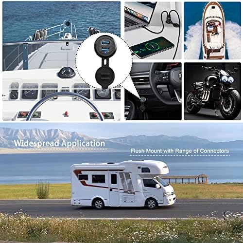 Revolutionize Your Vehicle’s Connectivity with QIANRENON Waterproof Dual USB 3.0 Extension Cable – 2 Male to 2 Female Configuration, 6.5 ft Length, LED-Illuminated Aluminum Housing for Secure Instrument Panel Mounting, Perfect for Cars, Boats, and Motorbikes