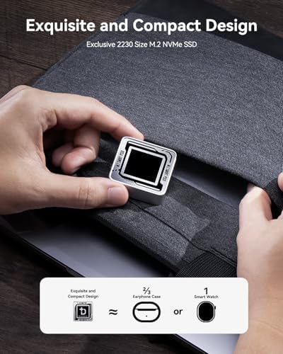 Ultra-Fast DOCKCASE 2230 M.2 NVMe SSD Enclosure with Power Loss Protection – Premium USB 3.2 Gen 2 Type-C Adapter for Enhanced Data Security and Speed, Compatible with NVMe PCIe SSDs, M-Key/B+M Key Support, Sleek Grey Design for Tech Enthusiasts and Gamers