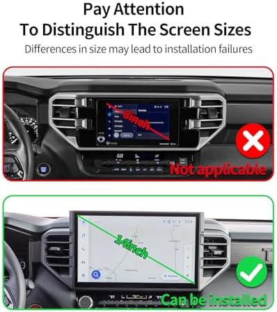 Wireless Charging car Phone Holder for Toyota Tundra 2022-2025/Sequoia 2023-2025 Accessories 14 inch Screen Fixed Clip,360° Rotation car Phone Mount Compatible with MagSafe – Enhanced Compatibility and Speed